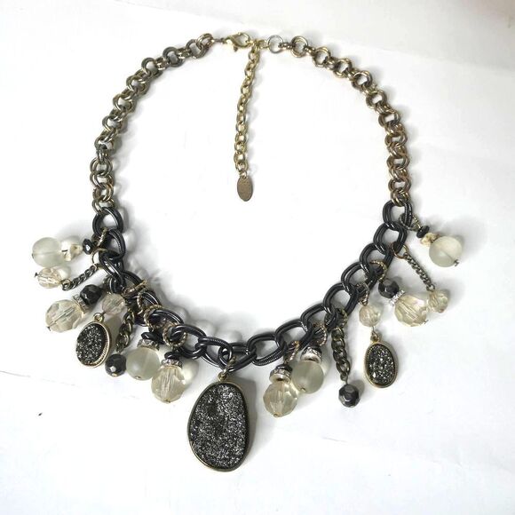 Laura Ashley Druzy Beaded Necklace - Picture 1 of 8